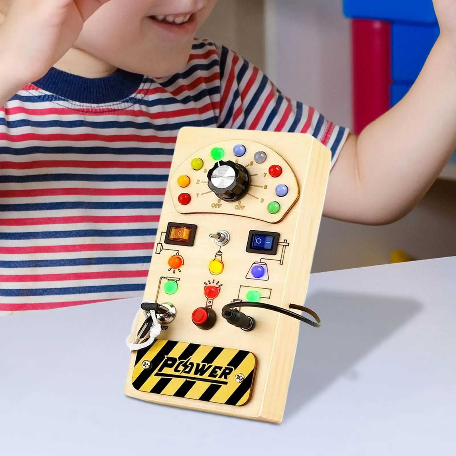 Led Drukke Board Vroege Activiteit Motoriek Montessori Draagbare Led Lights Schakelaar Speelgoed Voor Kinderen Jongens Peuters Meisjes Kinderen