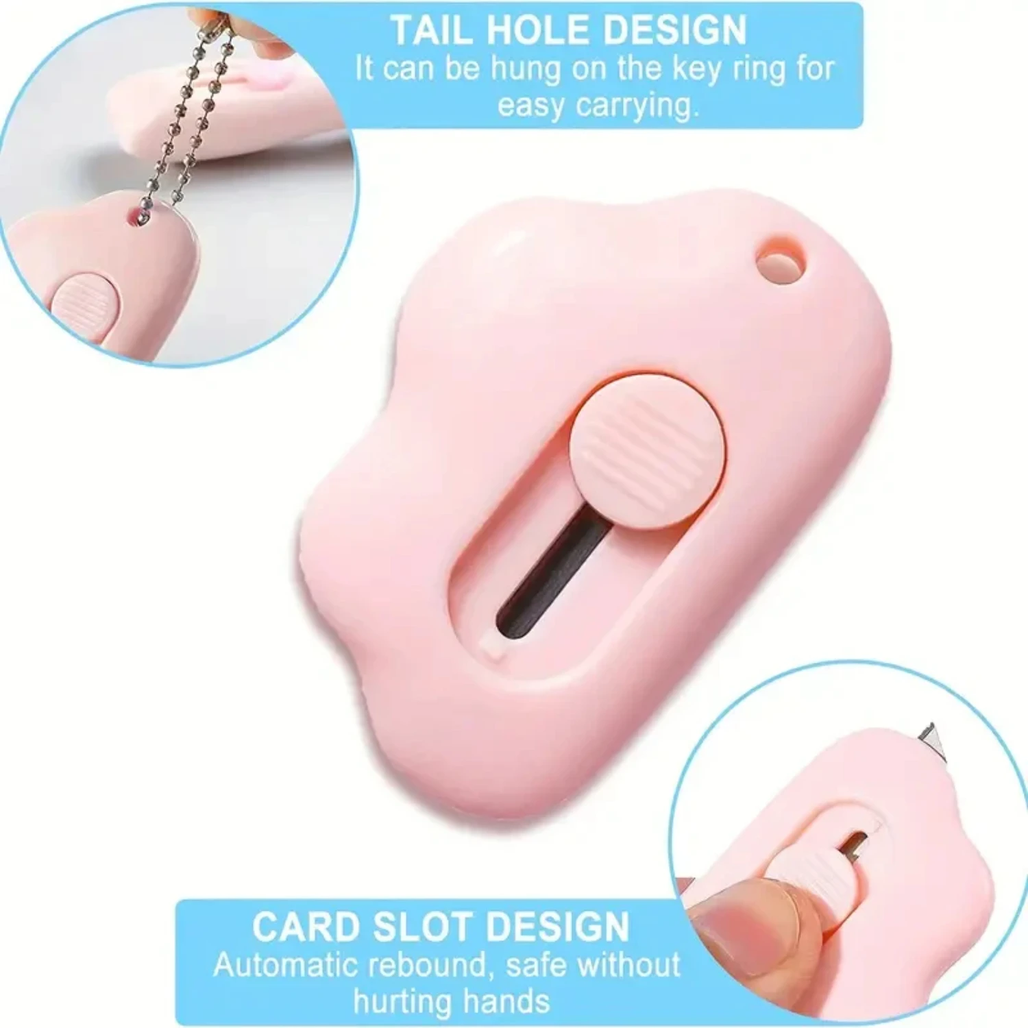 Compact Telescopic Portable Cute Mini Blade for the Girl at Heart - Simple Creative Cloud Utility - Express Open