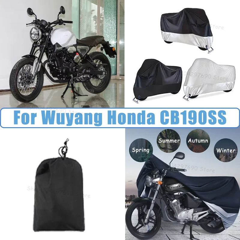 210D Oxford Motorcycle Cover Waterproof All Season UV Protection For Wuyang Honda CB190SS Anti-Tear Windproof Motorbike Cover
