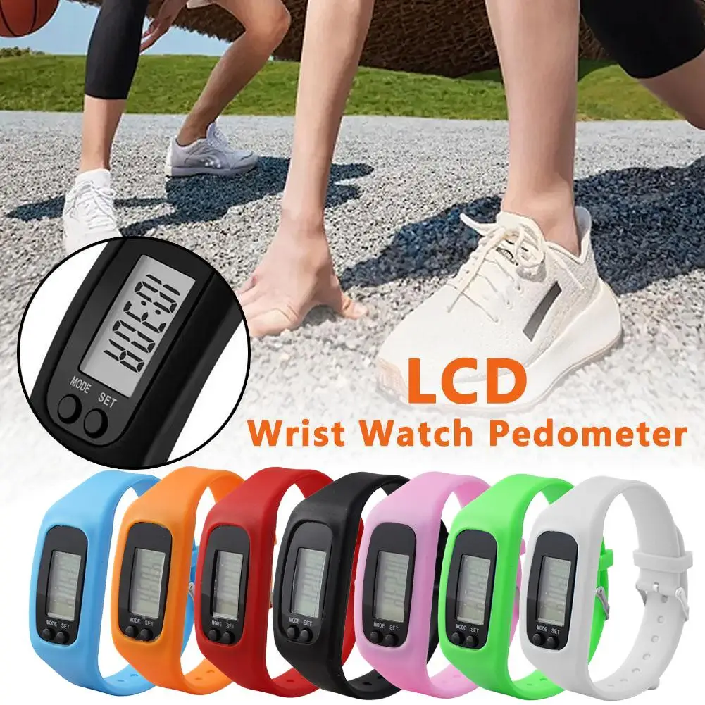 Sport Running Silicone Pedometer Calorie Step Counter Digital Watch Bracelet Watch Pedometer Digital LED Walking Distance Supply