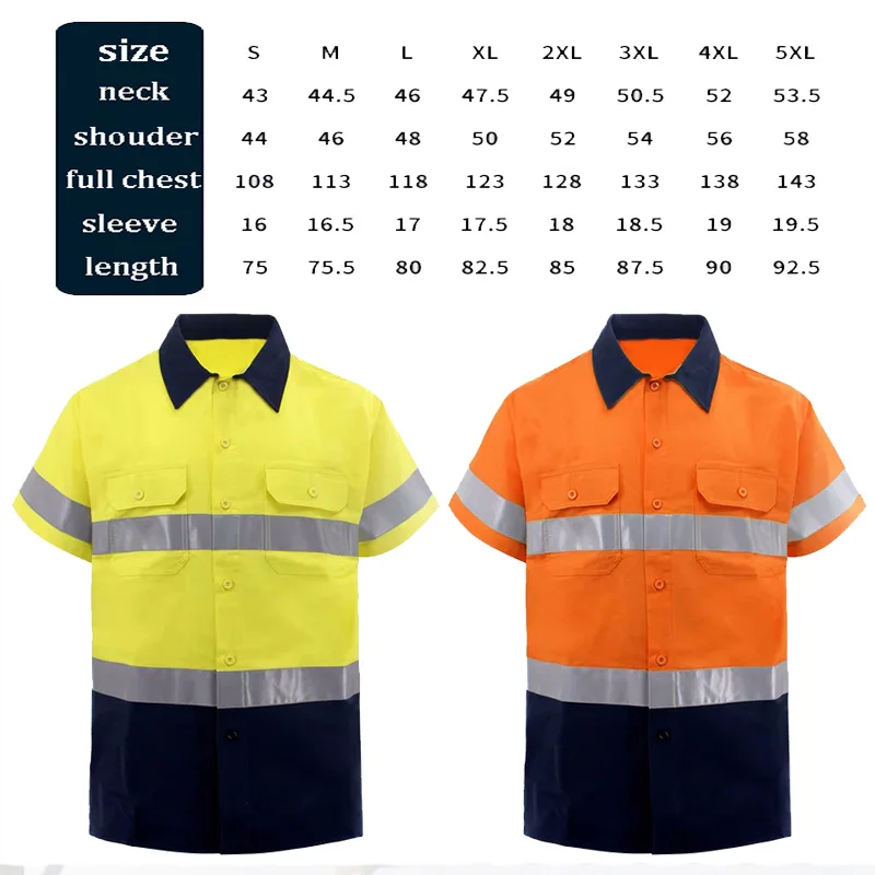 Safety Reflective Shirts High Visibility Working T-shirt with Reflection Tapes Road Traffic Construction Security Tops Workwear