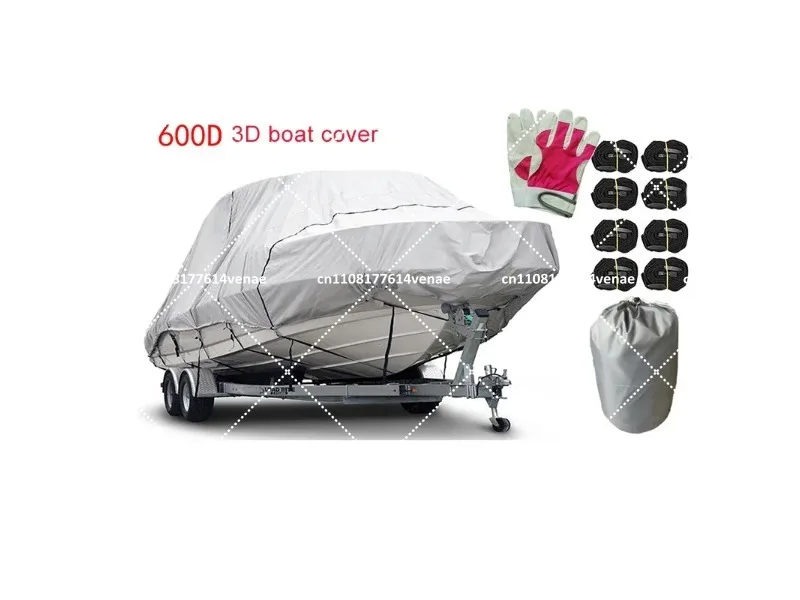 Heavy Duty 600D Oxford Cloth Boat Cover Rainproof V-Shaped Square Yacht Cover Center Console Roof Outdoor Protection