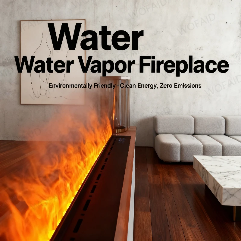 

Water Atomized Fireplace 3D Colorful Flame Eco Smart Home Interior Decoration Phone Control & 16 Color Choices Firepit Fogão