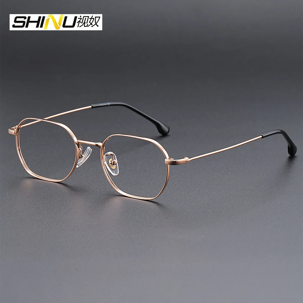 SHINU خمر النظارات الطبية مكافحة الضوء الأزرق الترا ضوء التيتانيوم الإطار التقدمي متعدد البؤر طول النظر الشيخوخي نظارات للقراءة