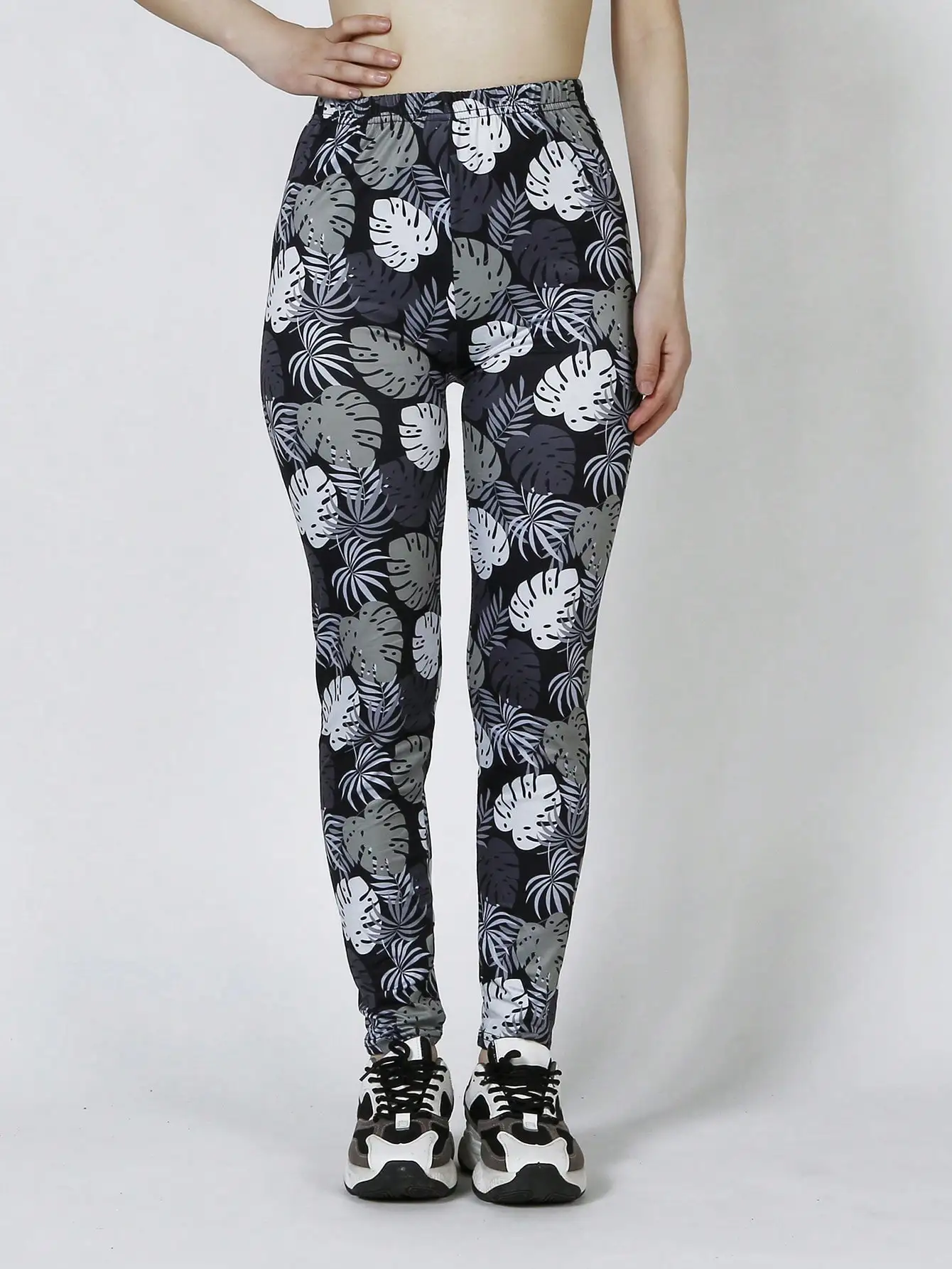 

Укороченные штаны с растительным принтом, повседневные спортивные леггинсы, высокоэластичные штаны для йоги, тренировочные штаны для спортзала, уличные