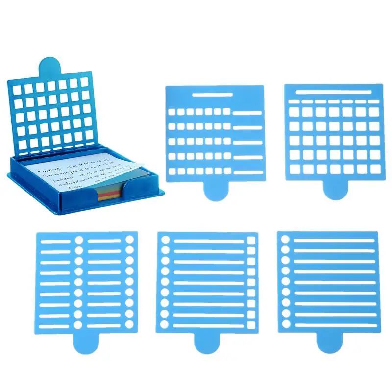 Sticky Note Holder With Stencil Reusable Sticky Notes Dispenser With Stencil Compact Desktop Organizer For 3X3 Inch Memo Pad