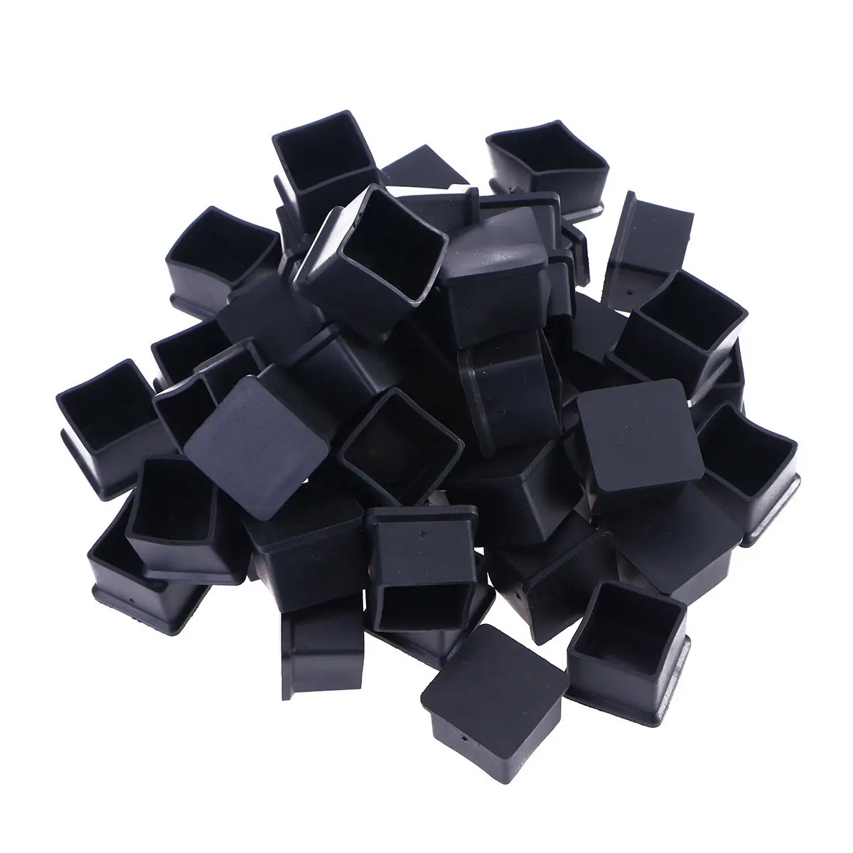 50Pcs Furniture Feet Covers Square Rubber Chair Leg Caps Anti Slip Noise Free Protection Chair Feet Pads Table Floor Protectors