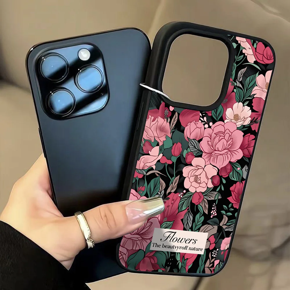 Colorful Flower Wireless Charging Phone Case for iPhone 17 16 Pro Max 11 13 14 12 Air For Magsafe Silicone Shockproof Cover