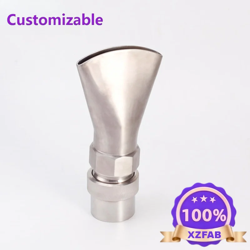 Factory Direct 2026 Stainless Steel 304 Fan Shape Flat Fountain Nozzle Duckbill Water Jet Spray Head For Garden Pool Park Landsc