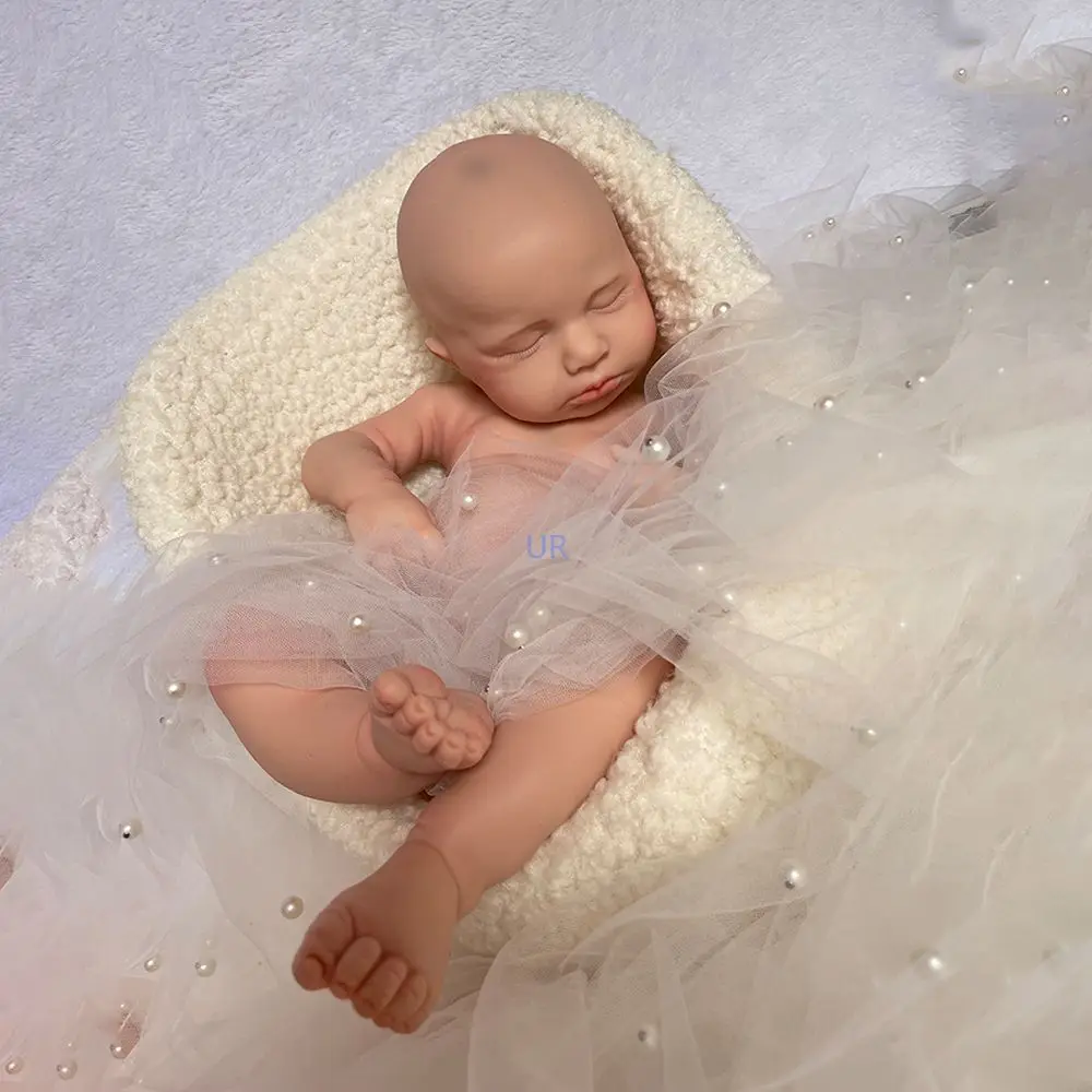 Superzachte mollige 20" platina siliconen herboren babypop Loulou Marshmallow ongeverfd handgemaakt pasgeboren meisje voor collectiecadeau