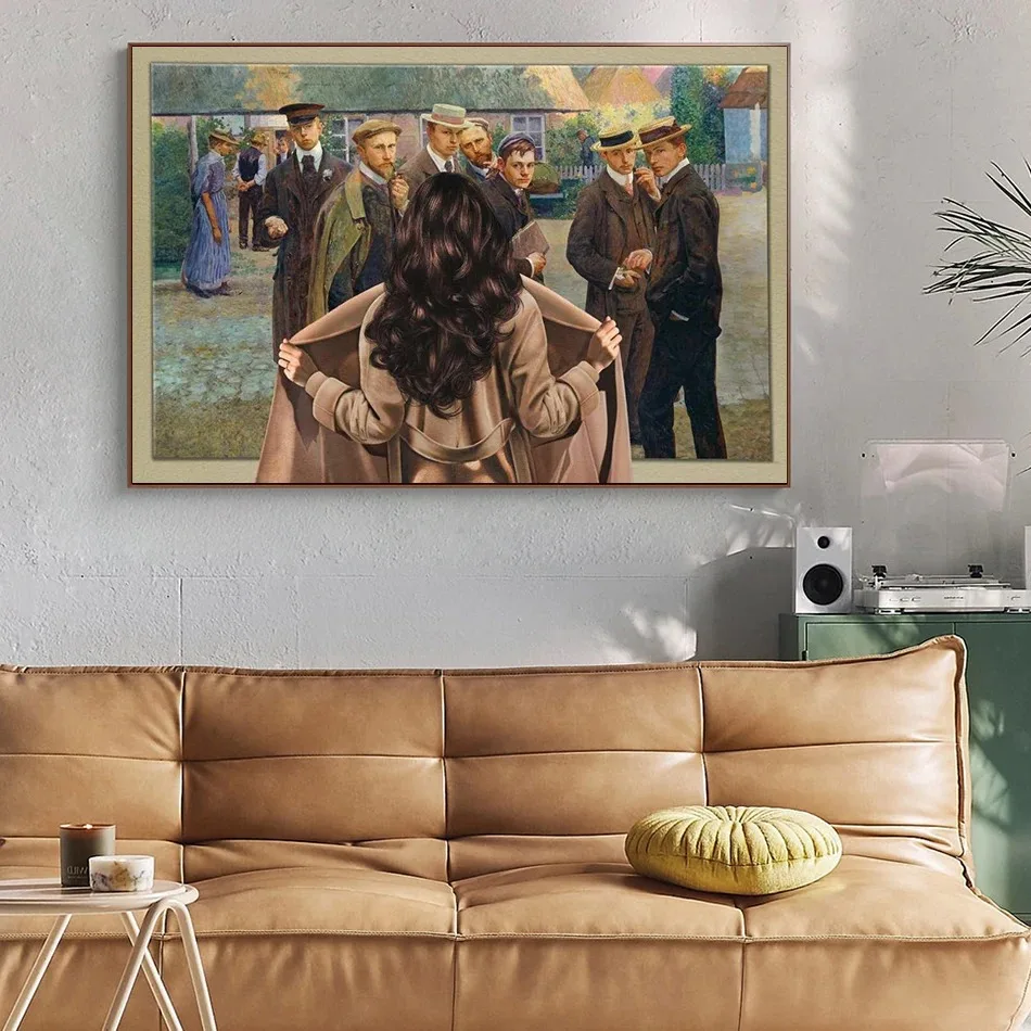 originality Canvas Painting Unmasking the Enigma fashion Retro style Wall Art Posters and Prints Living Room Sexy Women Pictures