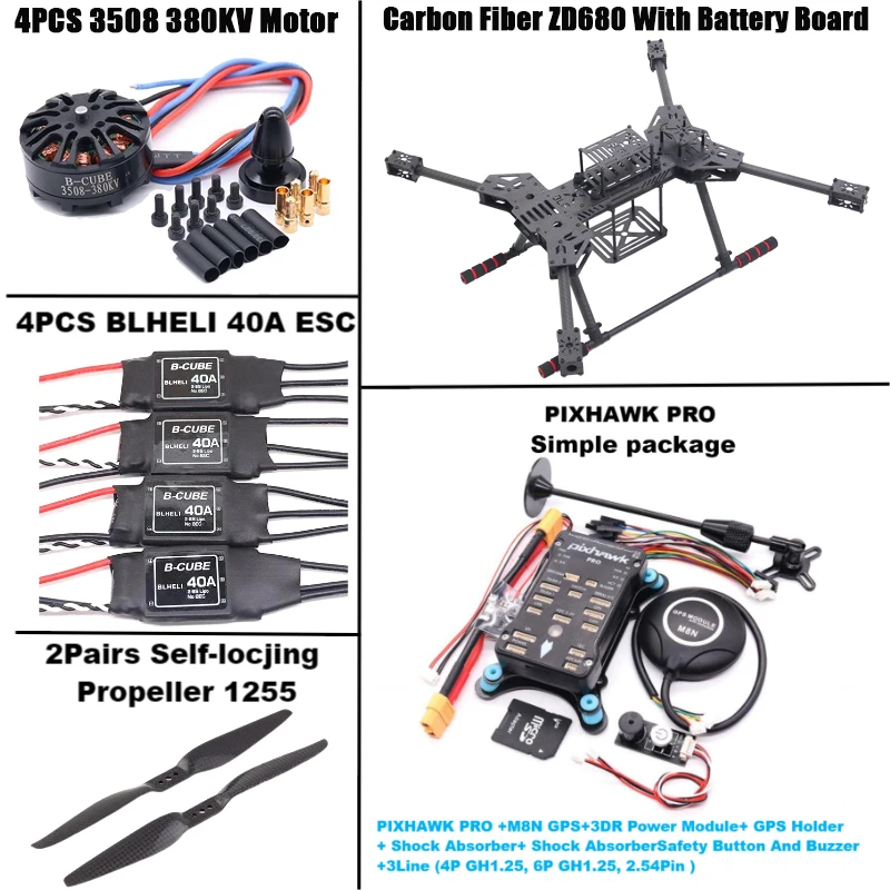 

NEW ZD680 PRO M8N/M9N/M10 Full Carbon Fiber Hexa-Rotor Foldable Arm Hexacopter Frame Kit PIXHAWK with Unflodable Landing Gear
