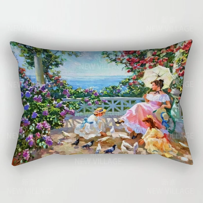 Home autumn decoration Oil painting style pillow cushion cover decorations throw pillow cover 30*50 pillowcase 30x50 40x60 50*70