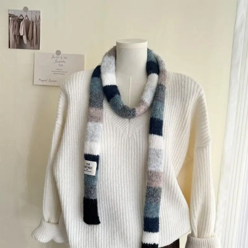 

Шарф в полоску с цветовыми блоками, мягкий и удобный, для осени и зимы