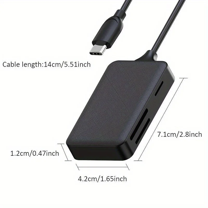 Dual interface (USB and USB-C) SD/SDHC/SDXC/MMC/Micro SDXC/MS/MS Pro/CF, compatible with Windows