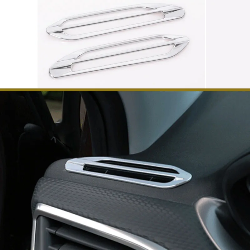 My Good Car 2Pcs ABS Chrome Internal Air Conditioning Vent Trim Sequins Sticker for Peugeot 2008 208 2013 - 2017 Accessories