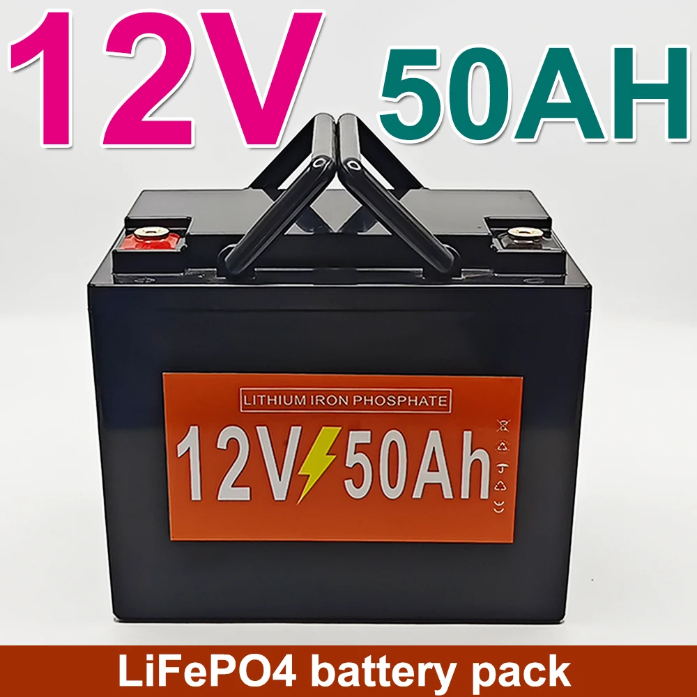 12V 50Ah LiFePO4 Battery with BMS for Camping,Solar,LED lamp