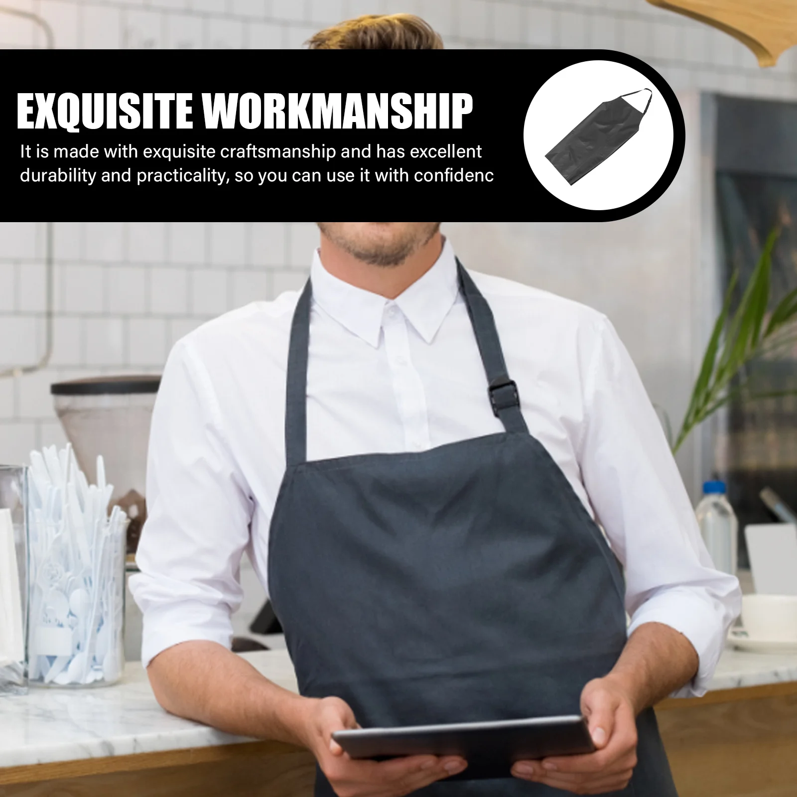 

Dad Apron PVC Waterproof Reusable Multi-Purpose Household Cooking Baking Apron for Men Kitchen Chef Aprons for Men