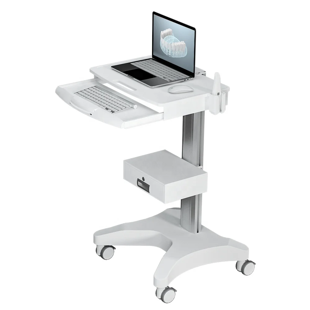 Hospital Mobile Nursing Cart Laptop and Computer Nurse Cart Medical Monitor Cart Dental Trolley With the Socket