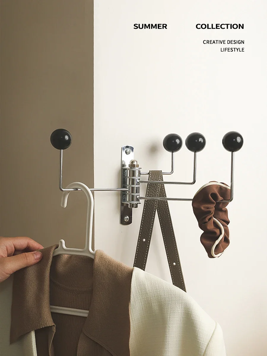 Multifunctional Wall Coat Rack Retro Decorative Clothes Organizer Iron Hanger Space Saving Living
