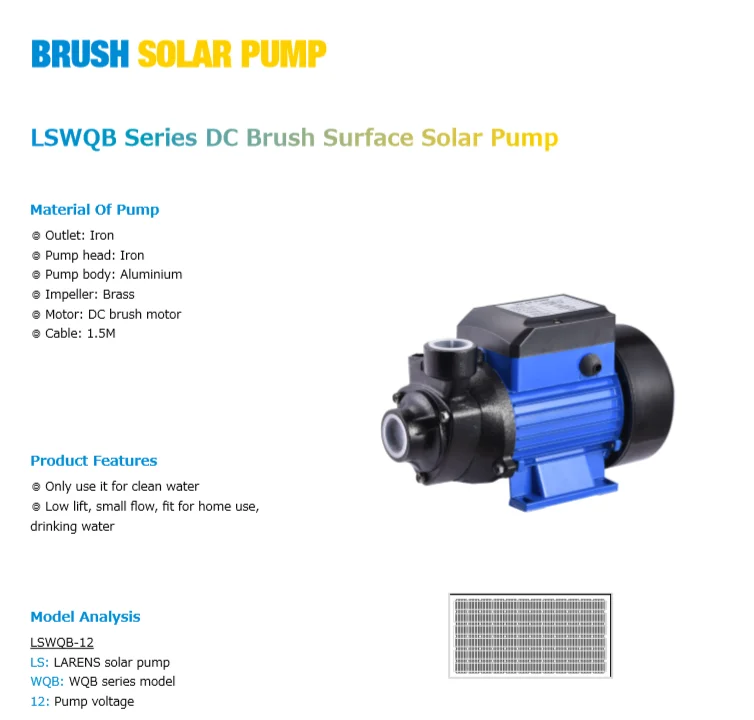 In-Built Controller Brushless solar pump dc surface water pump