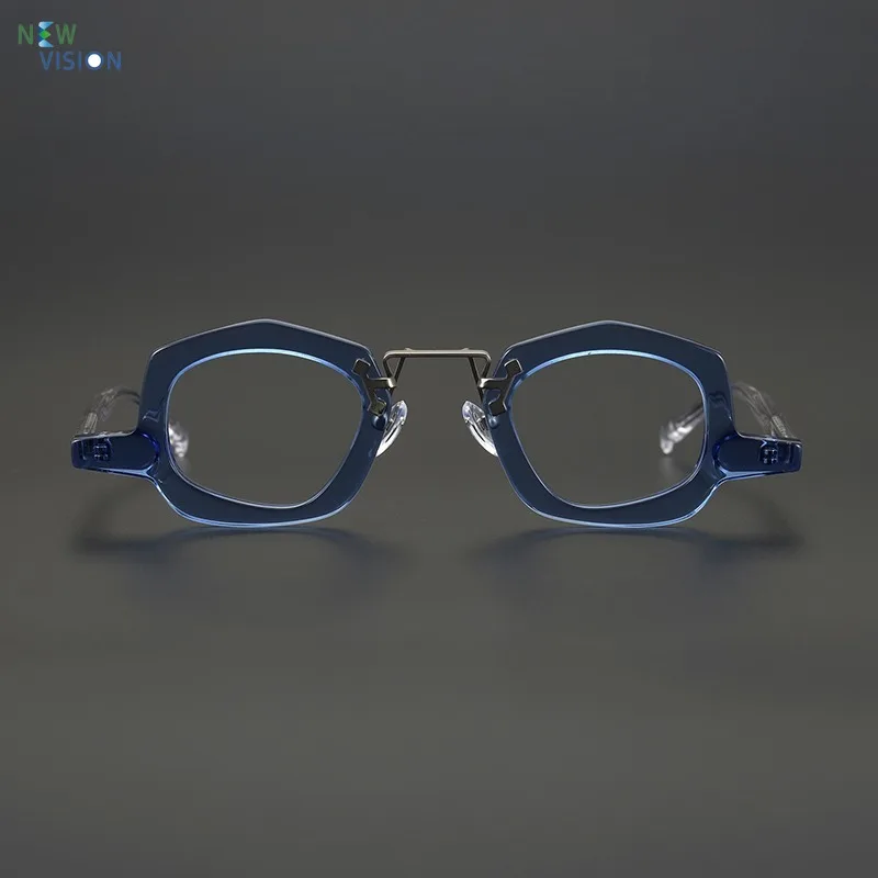 

Personalized Niche Polygonal Acetate Eyeglass Frame Retro Optical Men Colored Myopia Anti Blue Light Progressive Glasses Women