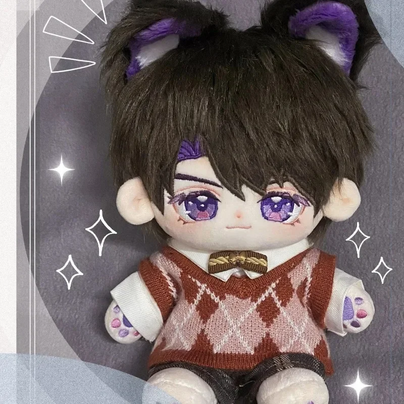 20cm Anime juego amor y espacio profundo Caleb Kawaii Cosplay muñeca  algodón cuerpo orejas con esqueleto colección  Fans peluch