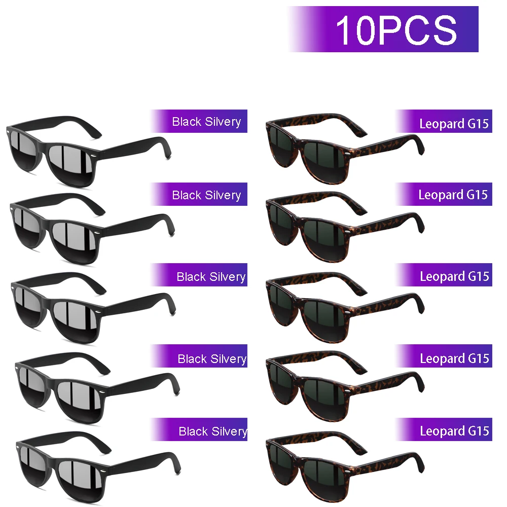 

10 шт., солнцезащитные очки высокого качества в прямоугольной оправе для вождения, защитные очки UV400 для мужчин и женщин, модные поляризационные очки