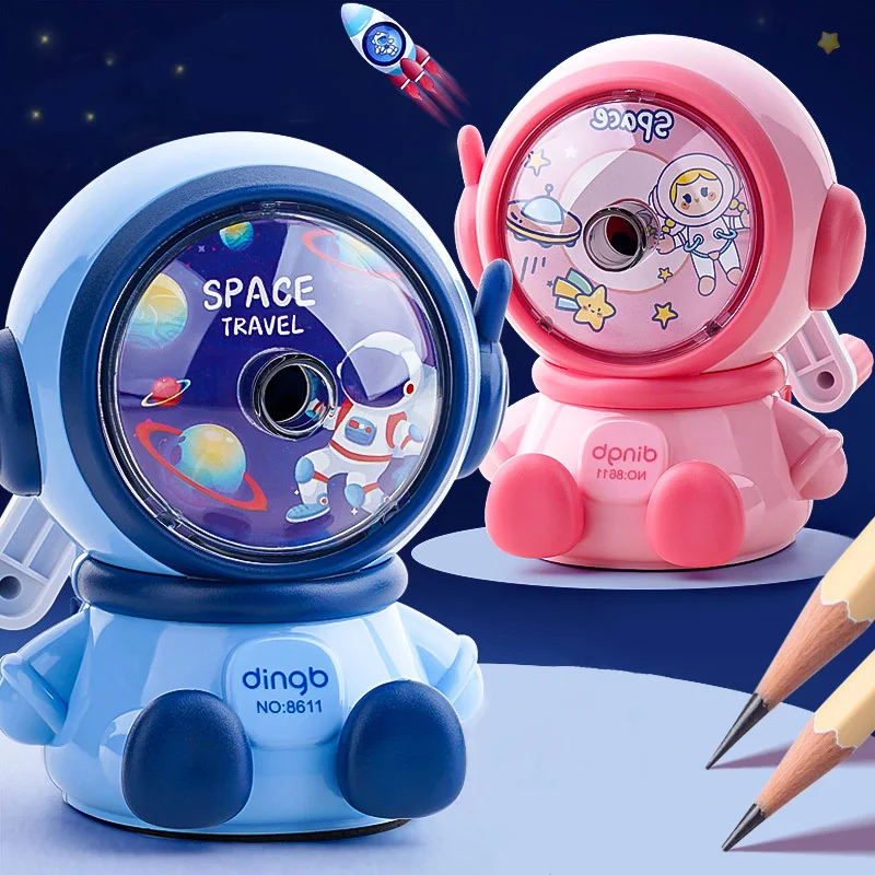 Astronaut Cartoon Pencil Sharpener Hand Manual Sharpener Kawaii School Supplies Cute Stationery Back to School Students Gift