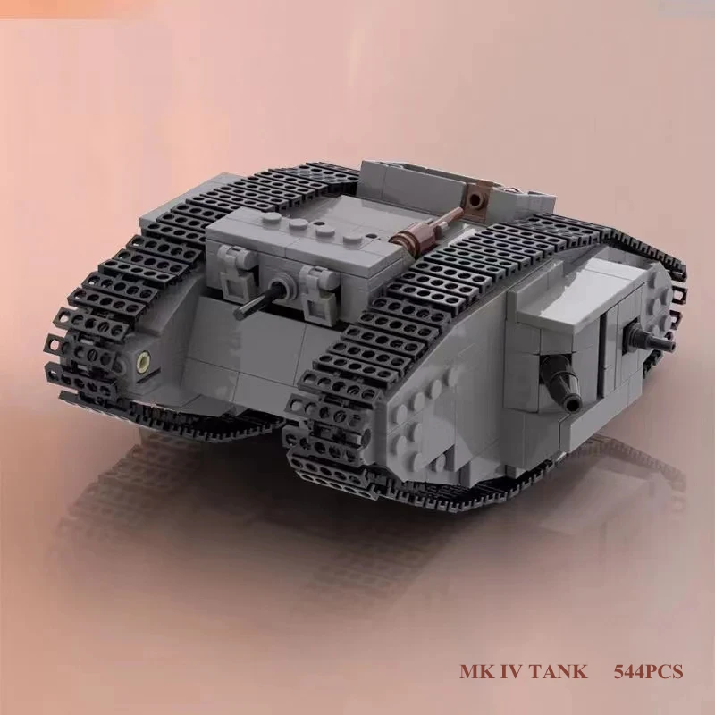 WWI Military Germany A7V Combat Tank MK IV Armor Vehicle Battle Tanks Bricks WW2 Army Model Building Blocks Set Kids Toys Gifts