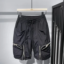 Men's pants Summer Casual Shorts Men's Drawstring Overalls All-match Zipper Korean Baggy Pants Trend Fashion Shorts Men Clothing