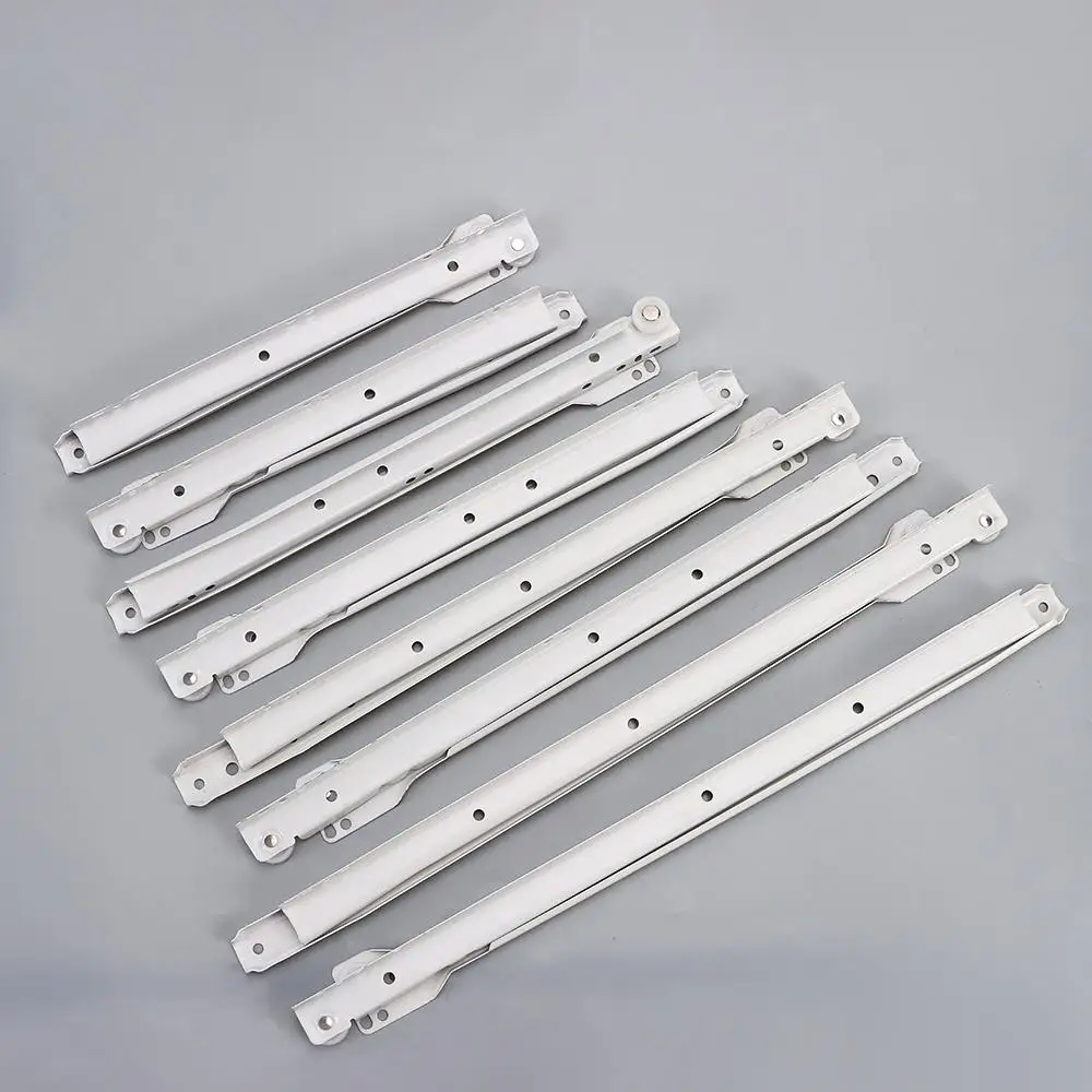 1Pair Durable Two Section Clothing Two Cabinet Rails Drawer Track Slides Computer Table Chute Cabinets Keyboard Roller