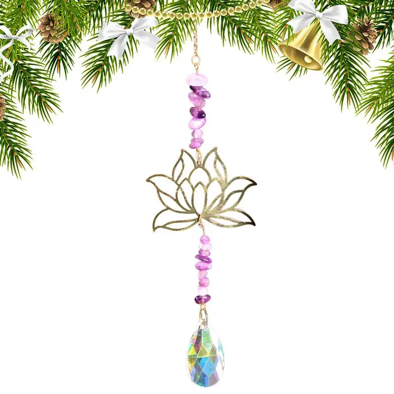 Crystal Moon Sun Catcher Crystal Ornament Pendant Window Suspension Prism Ornaments For Cars Home Offices