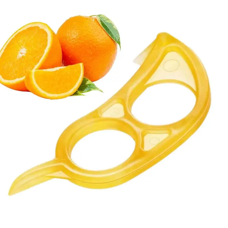 Orange Peeler Double Hole Ring No Sticky Hands Orange Opener Cutter Wear-Proof Lemon Skin Remover Fruit Peeler Kitchen Gadget