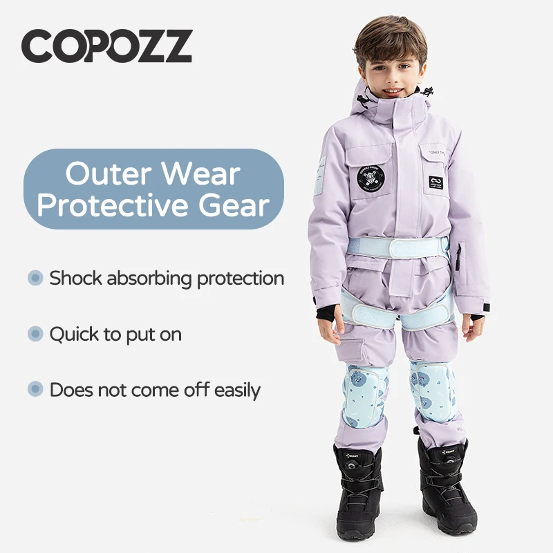 COPOZZ Cartoon Pattern Children Protective Hip Pads Skiing Snowboard Protection Shorts Roller Skate Butt Pad Pants Knee Pad Set