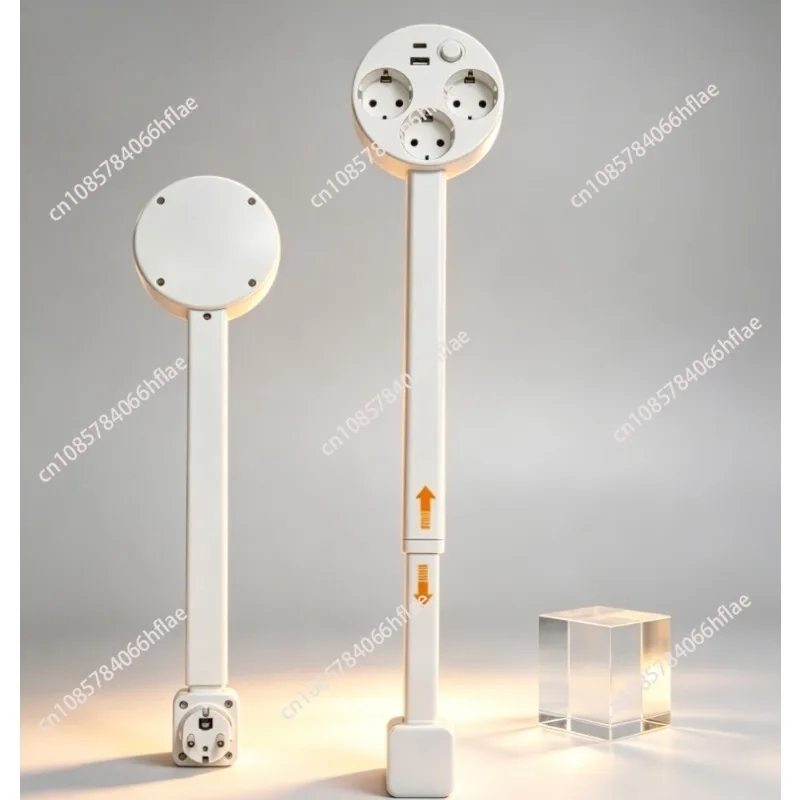 Hot Sale EU Standard Vertical Power Extender, 360° Rotatable, Flame Retardant Plastic Socket