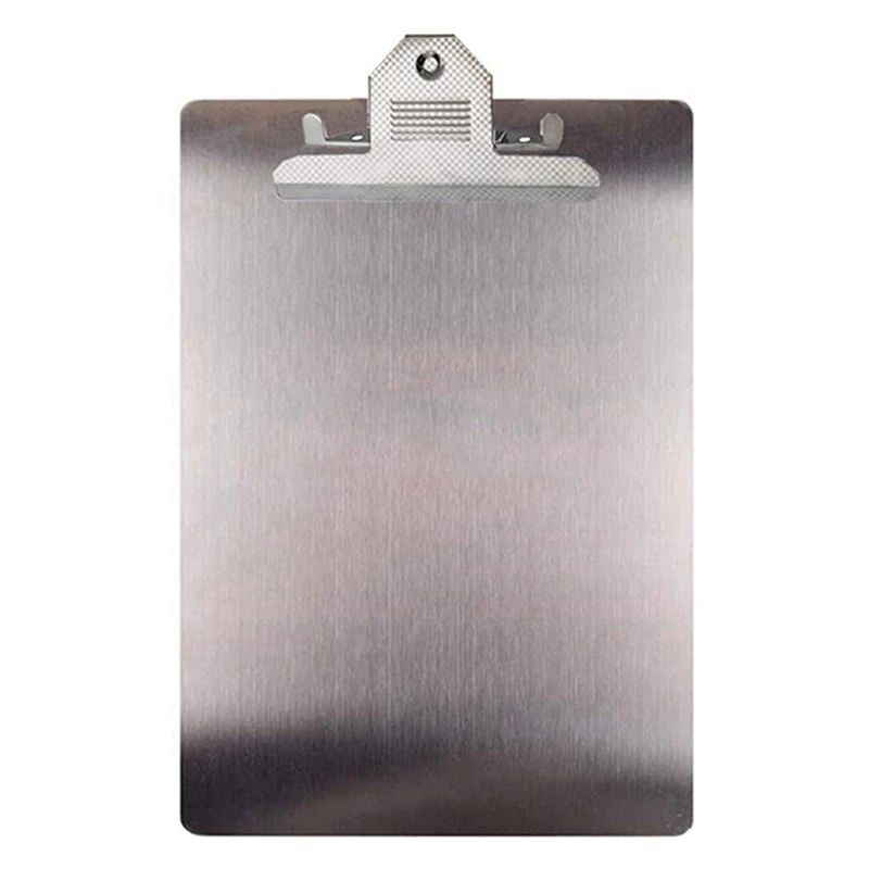 

2X File Folder Metal Clipboard A4 Stainless Steel Clip Board Organizer Binder Board Menu Splint For Office School Teach