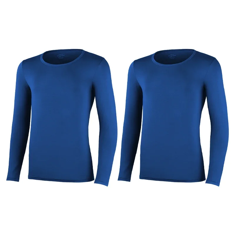Two-pack Men's Modal Autumn Clothes Autumn and Winter Thin Warm Top Crew Neck Basic Underwear Slim-fit Long Sleeve Bottom Shirt