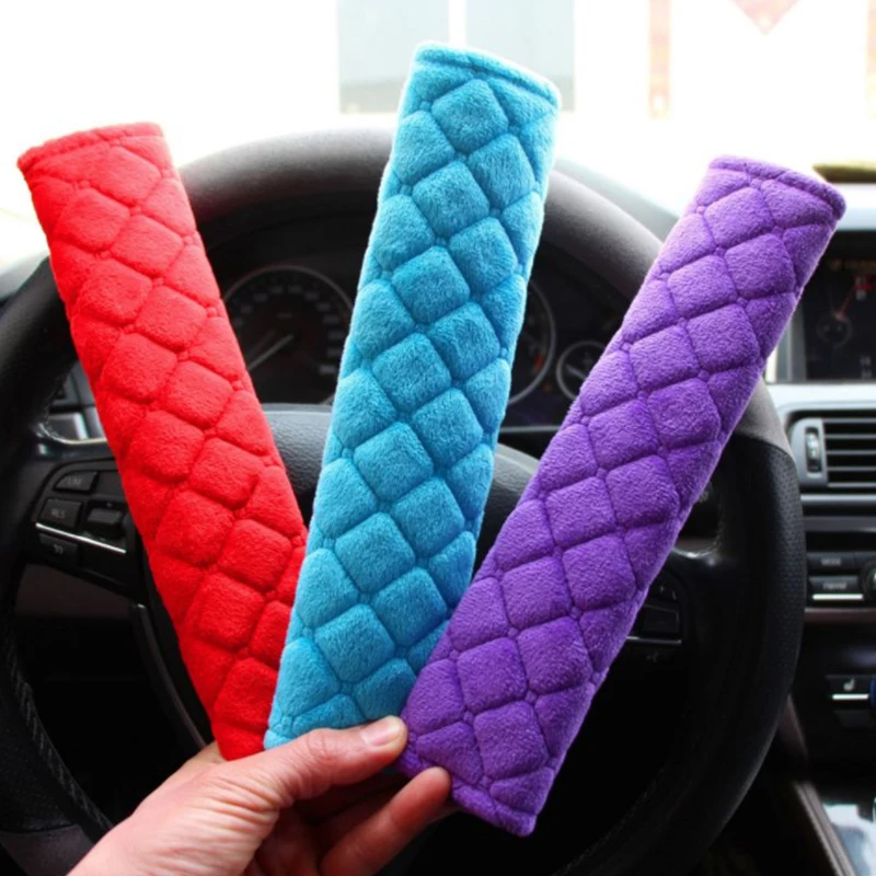 Car Soft Seat Belt Cover Universal Auto Seat Belt Covers Warm Plush Safety Belts Shoulder Protection Auto Interior Accessories