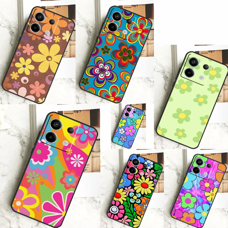 Groovy Flowers Hippie Bohemian Case For Xiaomi Redmi Note 13 12 10 9 8 11 Pro 12S 11S 10S 9S Remdi 13C 9C 10C 12C Cover