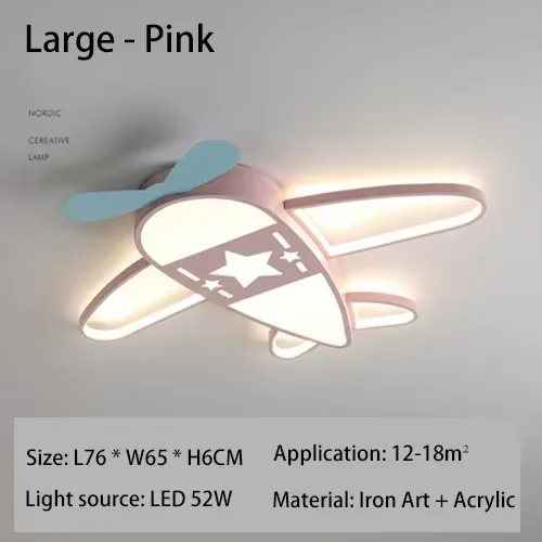 Cartoon Vliegtuig Plafondlamp Creatief Ontwerp Led Witte Lamp Woonkamer Eetkamer Studie Kinderkamer Jongen Baby Kinderkamer Decor Lamp
