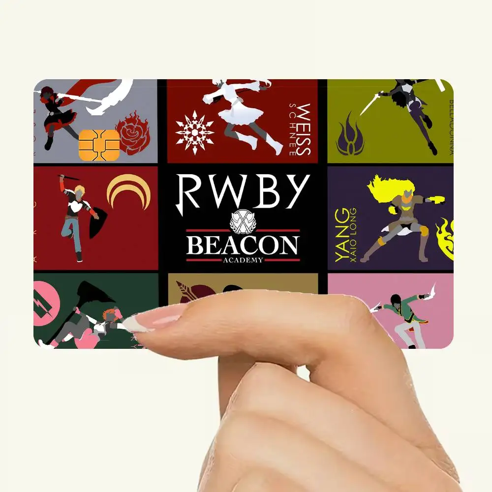 R-RWBY-Y GAME Waterproof Skin Protector Stickers For Bank Cards Credit Cards Debit Cards Public Transport Cards