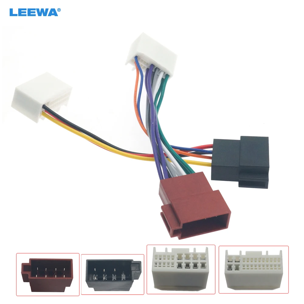 

LEEWA Car Audio Stereo ISO Wiring Harness Adapter for Hyundai 2009+ KIA 2010+ Auto Radio ISO Head Units Wire Cable #CA7478