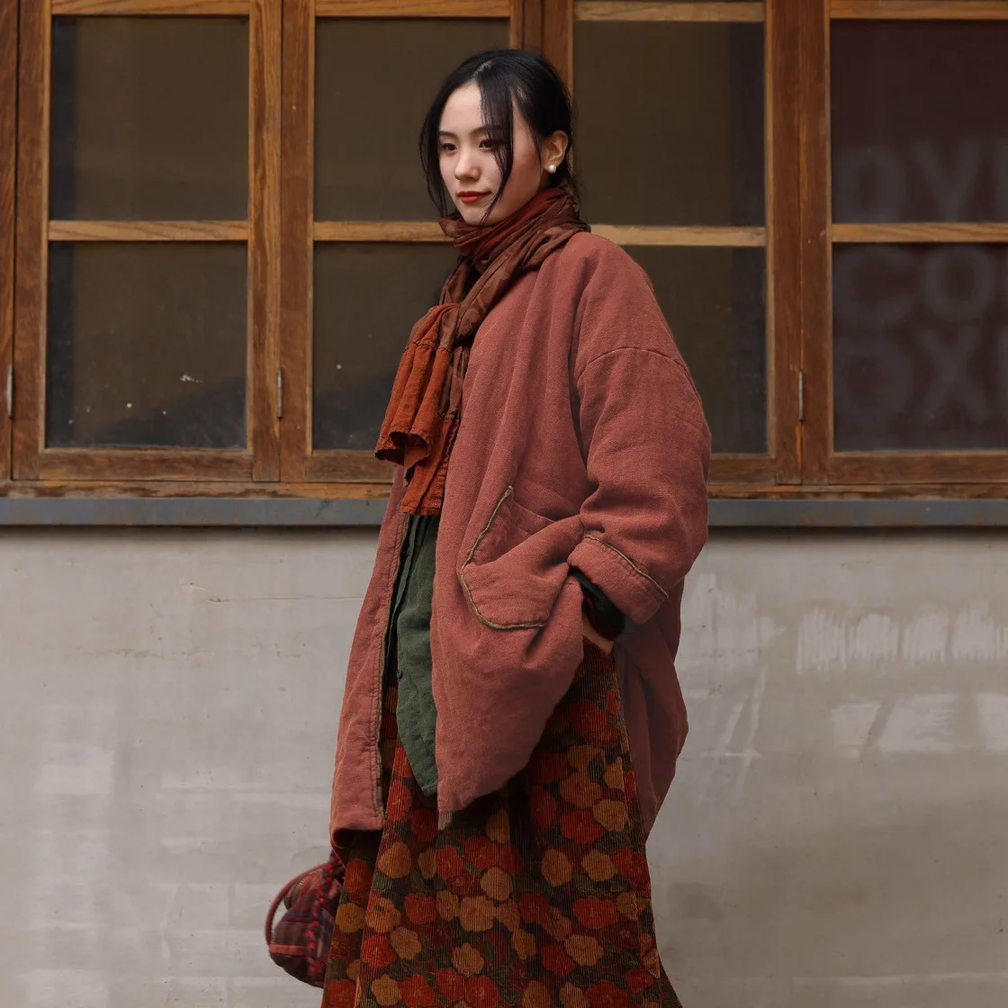 Autumn and Winter New Women's Cotton Jacket Windproof Oversized Retro Jacket