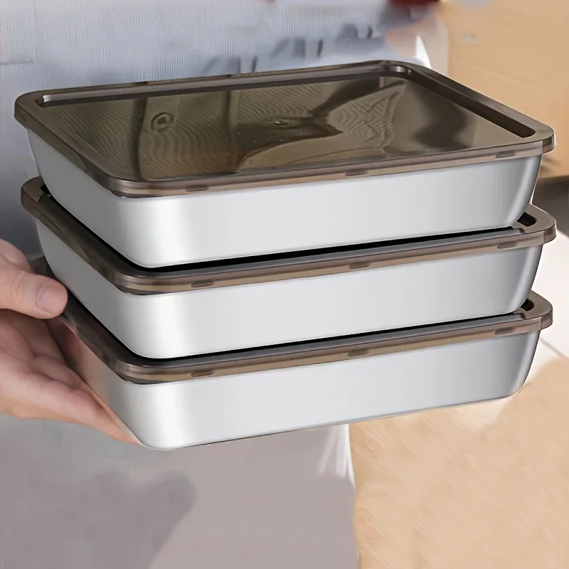 

2025 5pcs Stainless Steel Food Storage Set - Leak - Proof Lids, Durable & Easy , Sandwiches, Fruits - Great for Home, Parties
