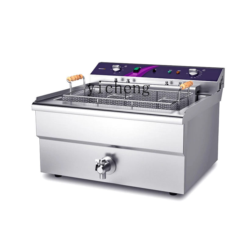 

TQH Electric Fryer Commercial Electric Fryer Single Cylinder Large Capacity Fried Chicken French Fries Fryer