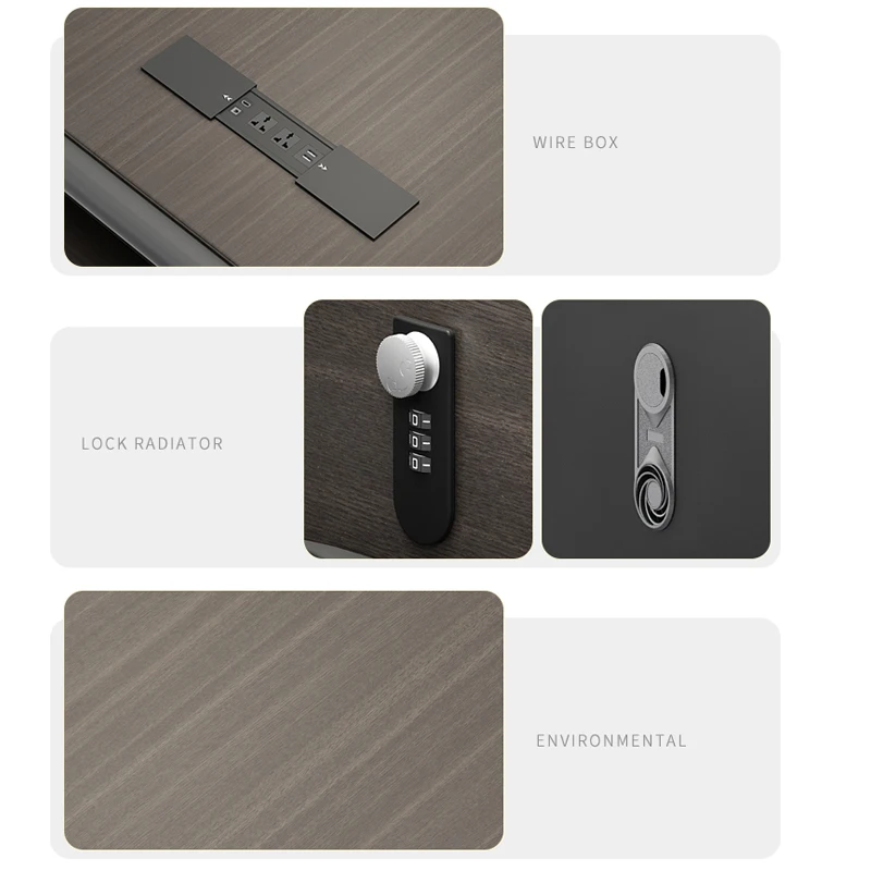 high-end minimalist modern desk CEO-led director Large L-shaped room manager Gold white and orange minimalist