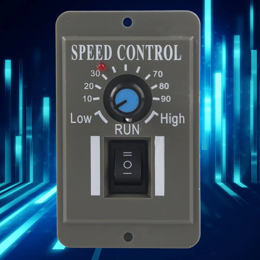 12V/24V/36V/48V 6A DC Motor Speed Controller 98x91mm Panel Type 3-Speed Adjustable Motor Governor CCM2US with Control Switch