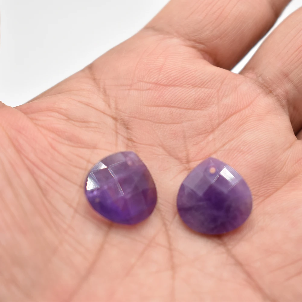 Großhandel 12 Stück/Set Modische Qualitäts-Natursteine in Tropfenform, facettiert geschliffen für Schmuckherstellung, Armband- und Halskettenzubehör – Detail 4