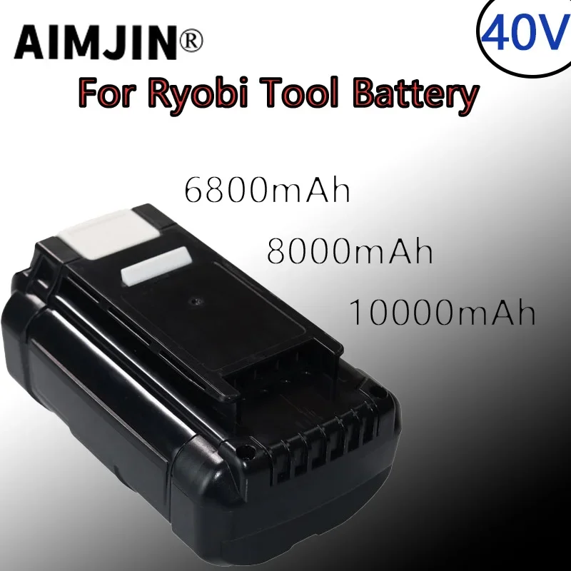 

Rechargeable lithium ion battery suitable for replacing Ryobi power tools, 40V, 6000 mAh, 8000 mAh, 10000mAh